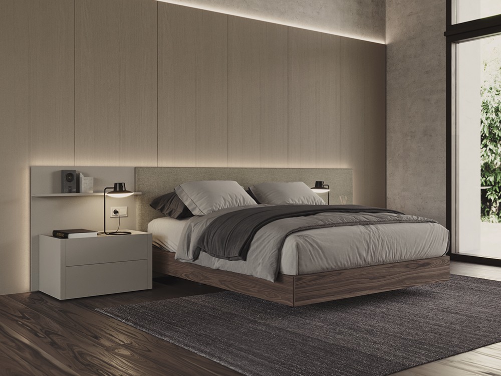 Dormitorio con cabecero corrido Art con luz led Night Collection de Besform