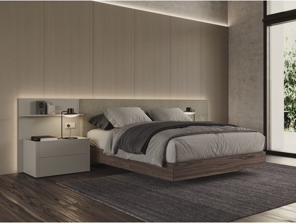 Dormitorio con cabecero corrido Art con luz led Night Collection de Besform