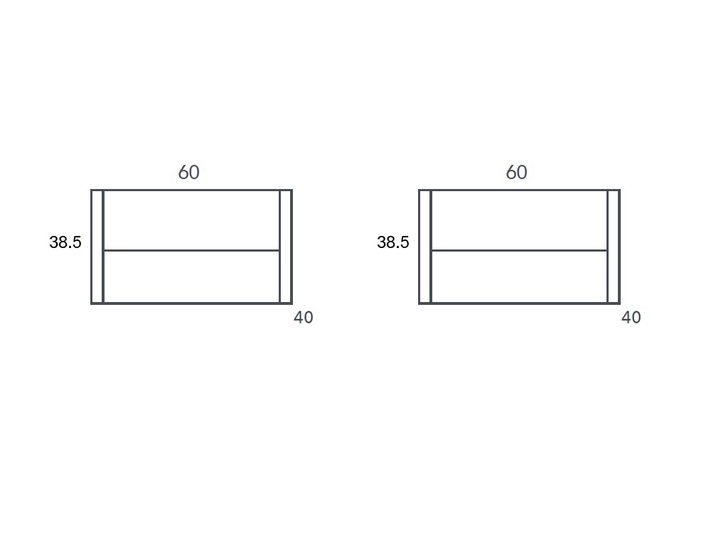 Medidas de las dos mesitas de noche y mesa auxiliar Night Collection de Besform