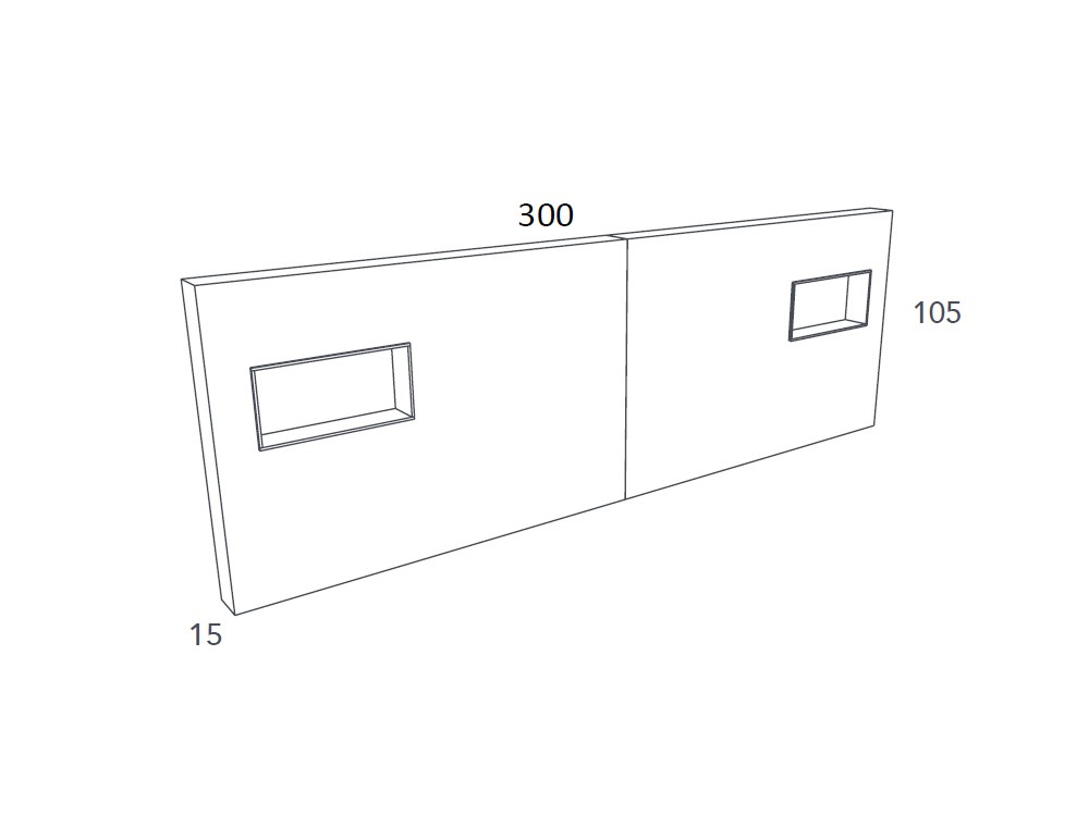 Medidas del cabecero corrido de acabados artesanales Box de Besform