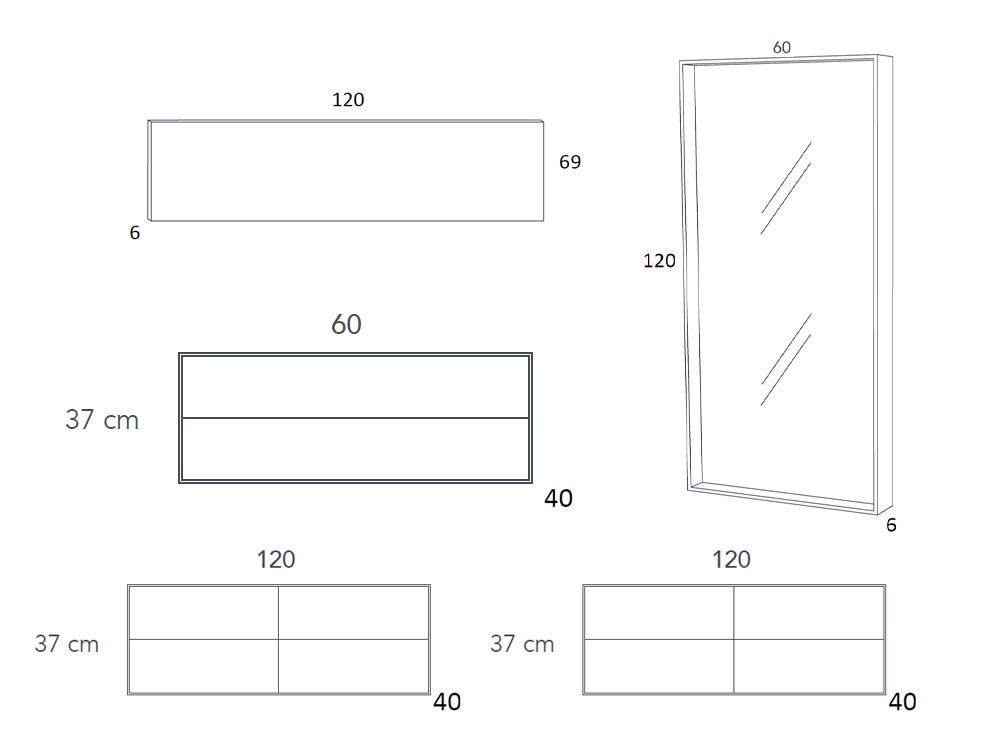 Medidas de las mesitas de noche Night Collection de Besform