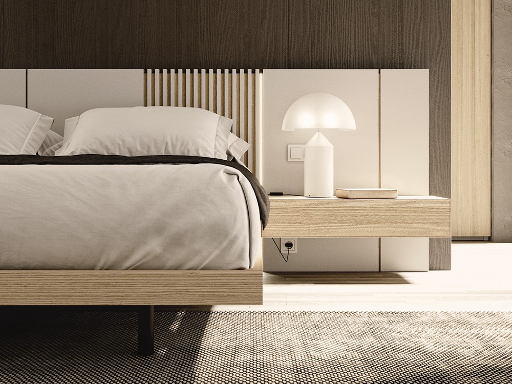 Detalle del cabecero con listones Seven Night Collection de Besform