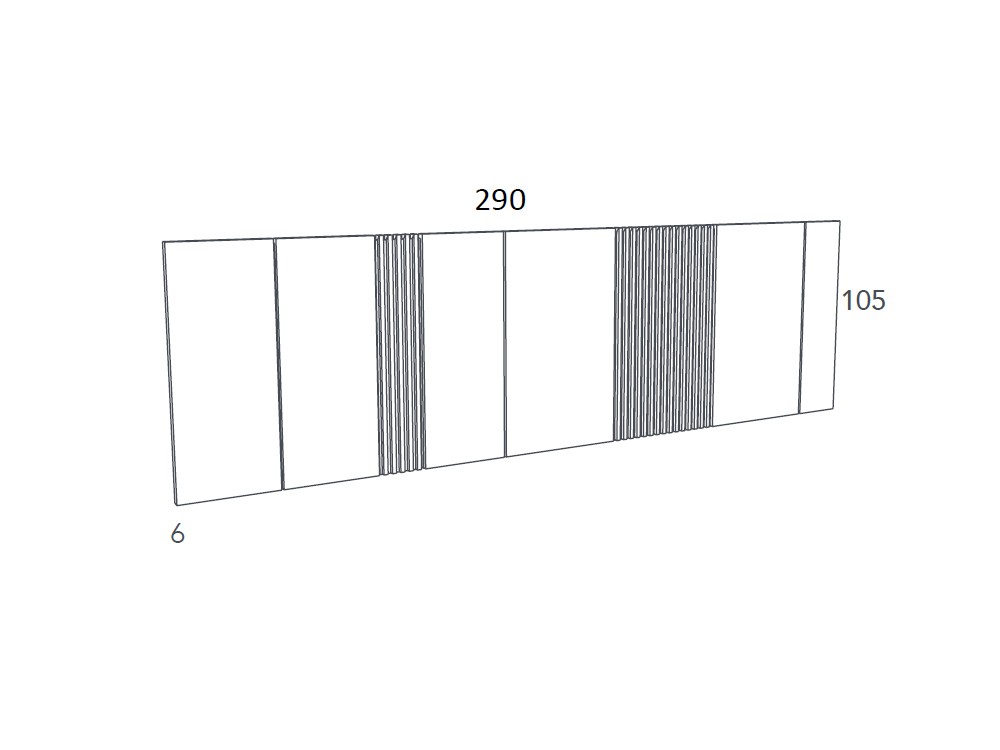 Medidas del cabecero corrido Seven de acabados artesanales Doble Fondo de Besform