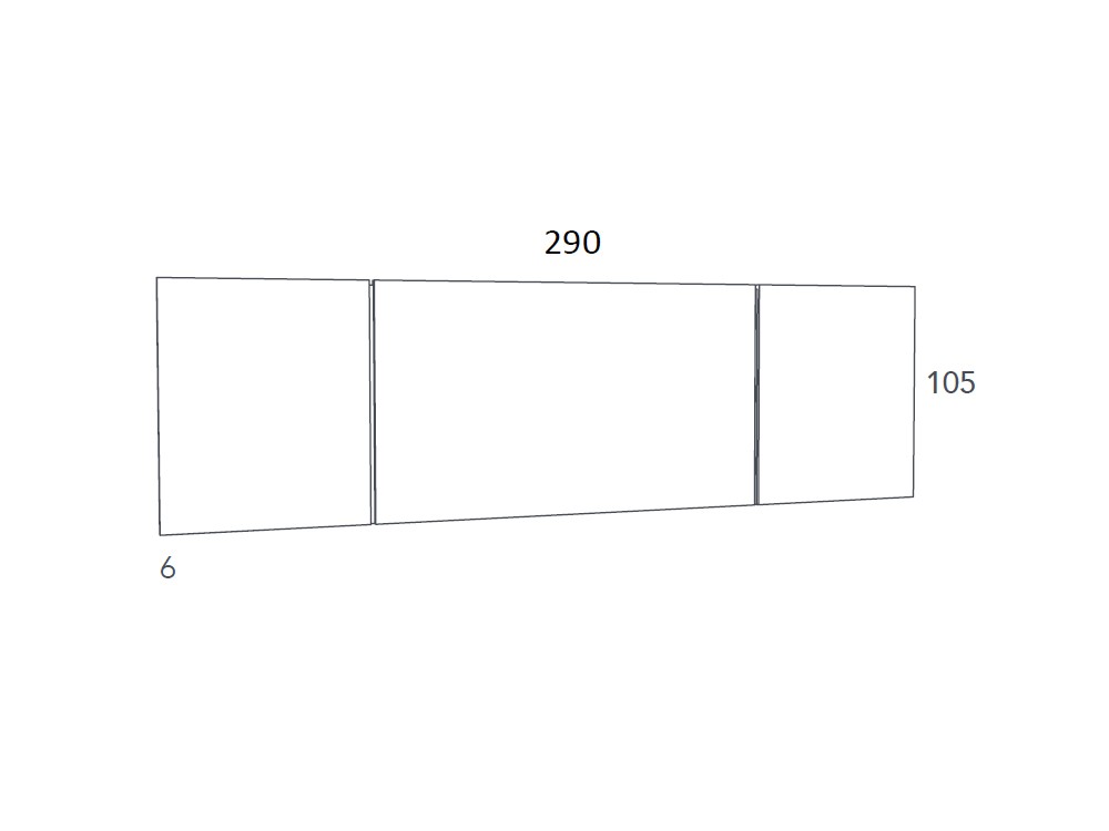 Medidas del cabecero corrido Seven de acabados artesanales Doble Fondo de Besform