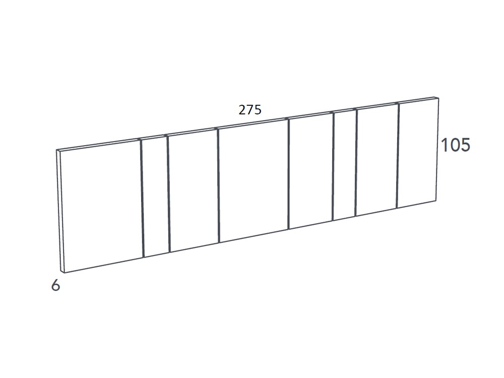 Medidas del cabecero corrido Seven de acabados artesanales Doble Fondo de Besform