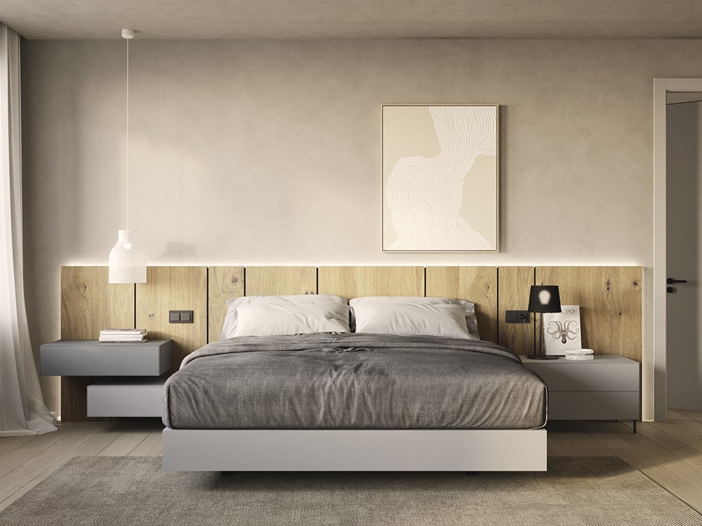 Dormitorio con cabecero corrido Seven NC 21
