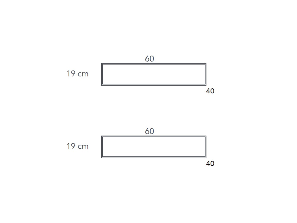Medidas de las dos mesitas de noche y mesa auxiliar Night Collection de Besform