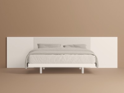 Dormitorio con cabecero corrido tapizado NC 23 Besform