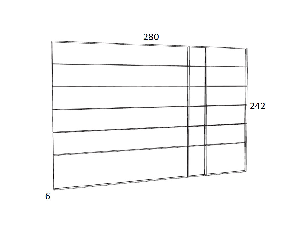 Medidas del cabecero corrido Panelado Wall de acabados artesanales Doble Fondo de Besform