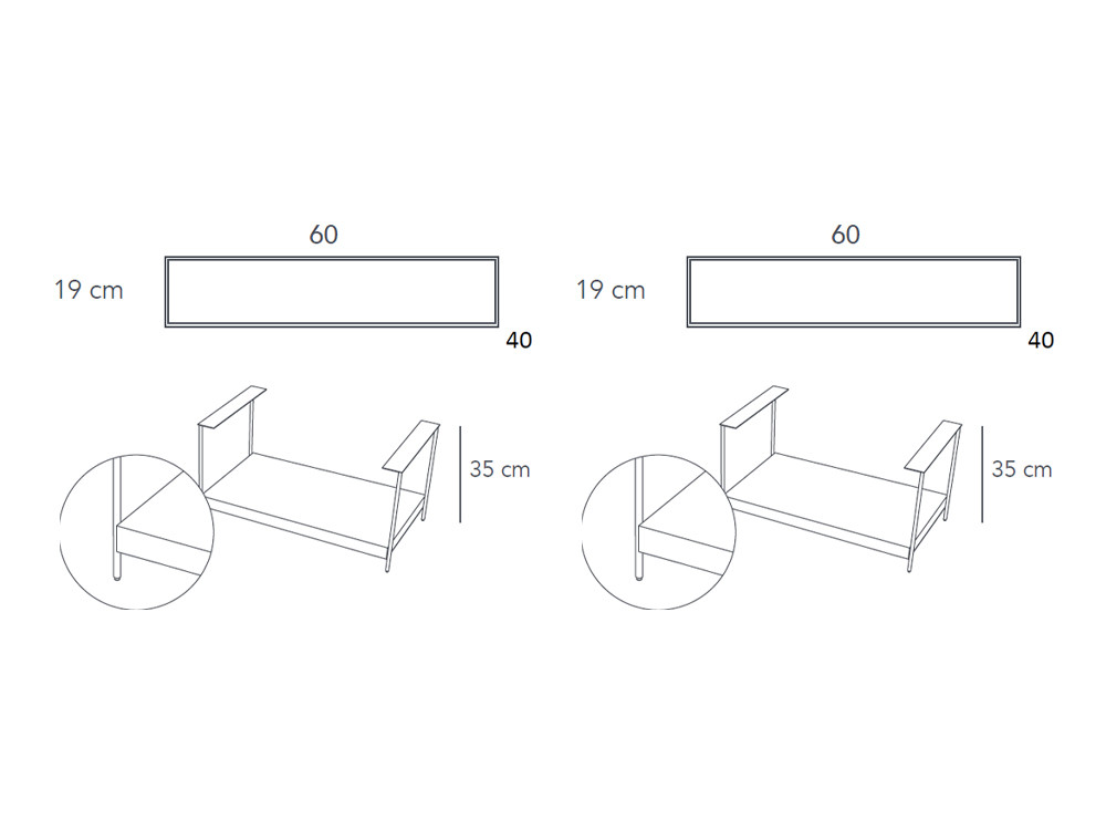 Medidas de las mesitas de noche Night Collection de Besform