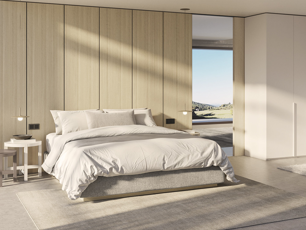 Cabecero panelado y cerramiento V. Wall Night Collection de Besform