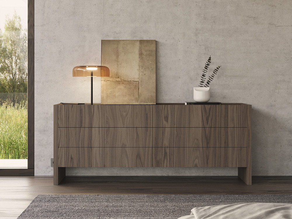 Cómoda con seis cajones en chapa natural AD Night Collection de Besform