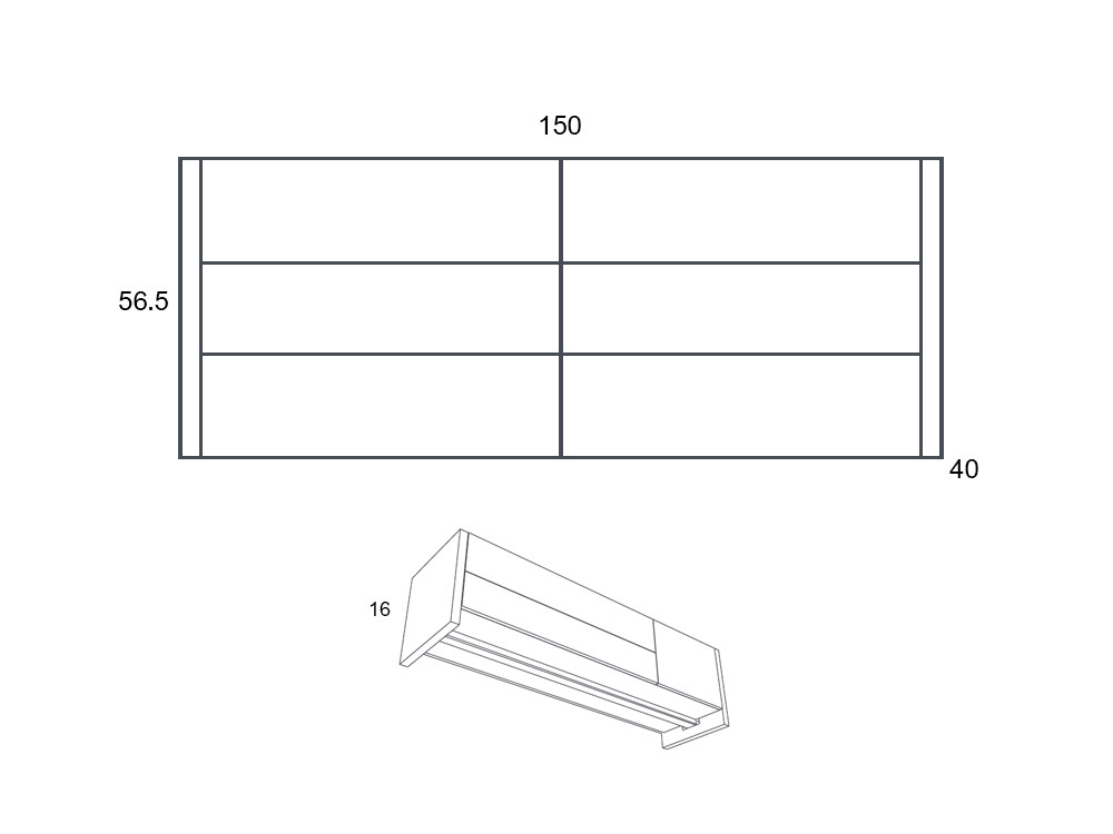 Medidas de la cómoda AD 150 Besform Night Collection
