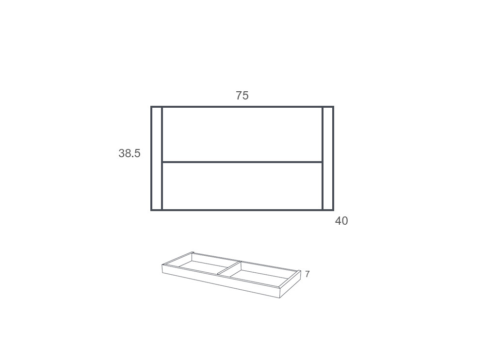 Medidas de la mesita de noche AD 75 Besform Night Collection