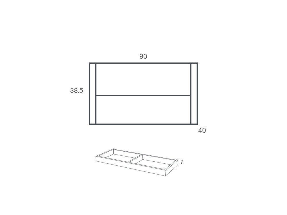 Medidas de la mesita de noche AD 90 Besform Night Collection