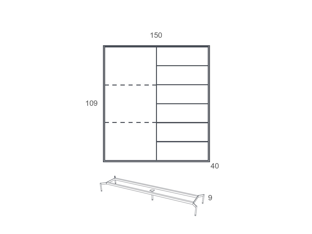 Medidas del zapatero AD 150 Besform Night Collection