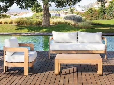 Set de aluminio imitación madera Córcega de Majestic Garden