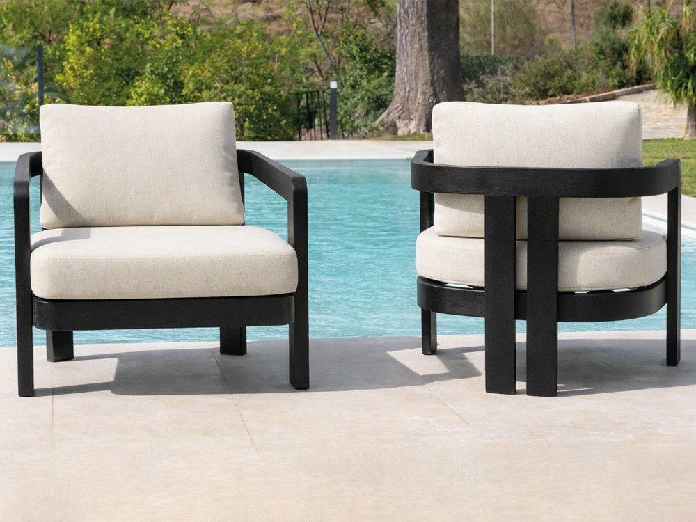 Set de aluminio imitación madera negra Córcega Black de Majestic Garden