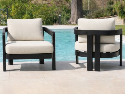 Set de aluminio imitación madera negra Córcega Black de Majestic Garden