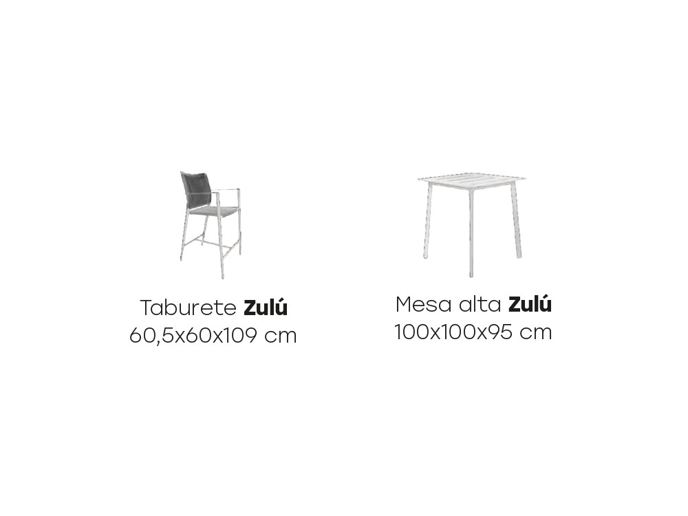 Conjunto de mesa alta Zulú