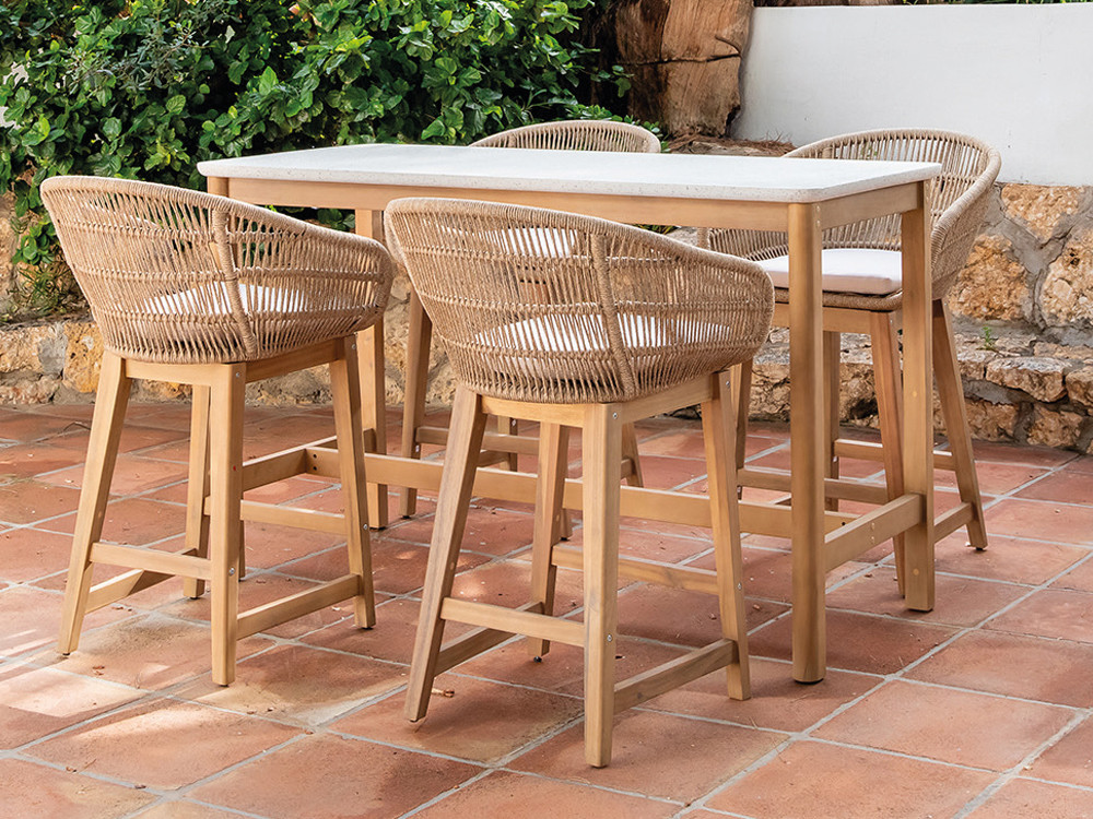 Conjunto de bar con mesa alta Polinesia