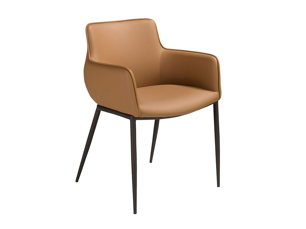 Silla de comedor tapizada en polipiel con estructura de acero negro 4177 Ángel Cerdá