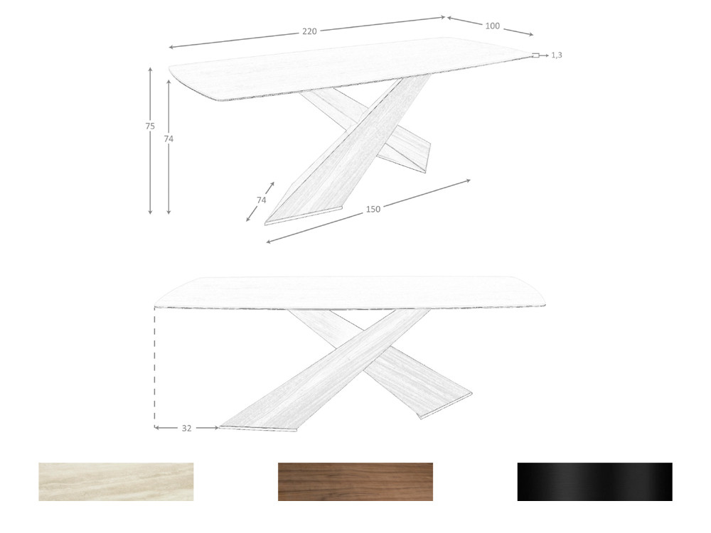 Medidas de la mesa de comedor 1175 de Ángel Cerdá