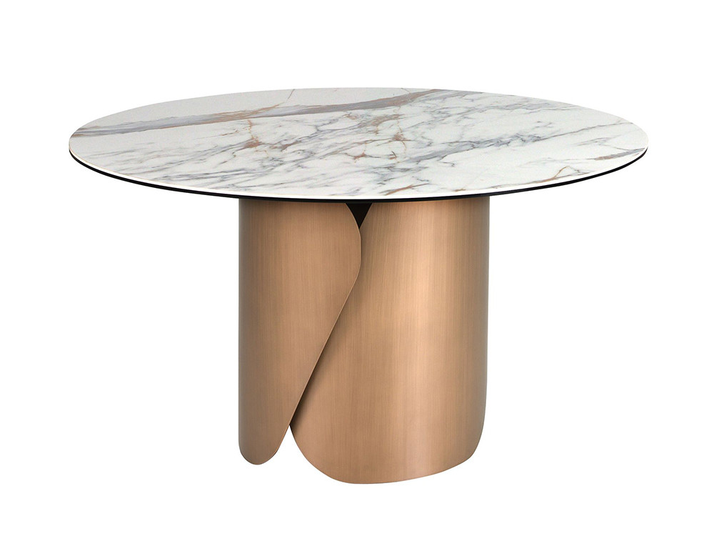 Mesa redonda de comedor fija con sobre porcelánico 1182 de Ángel Cerdá