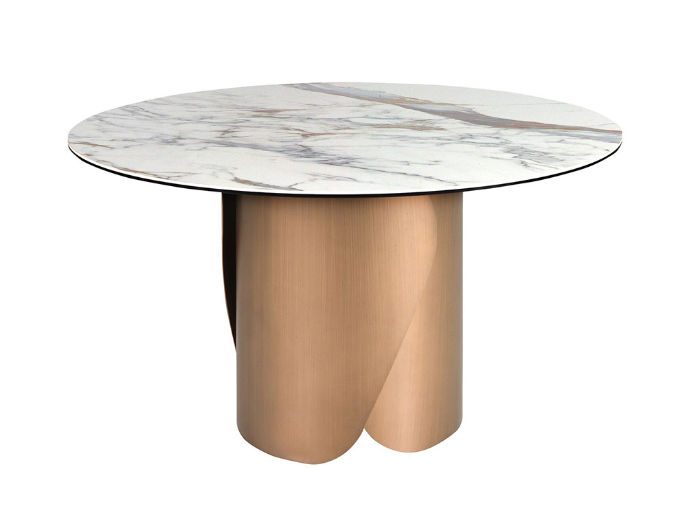 Base escultórica de acero color bronce Mesa 1175 de Ángel Cerdá