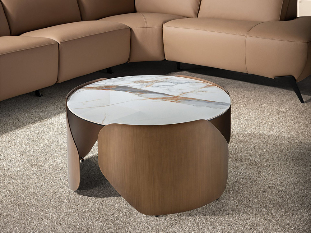 Mesa redonda de centro con sobre porcelánico 2162 de Ángel Cerdá