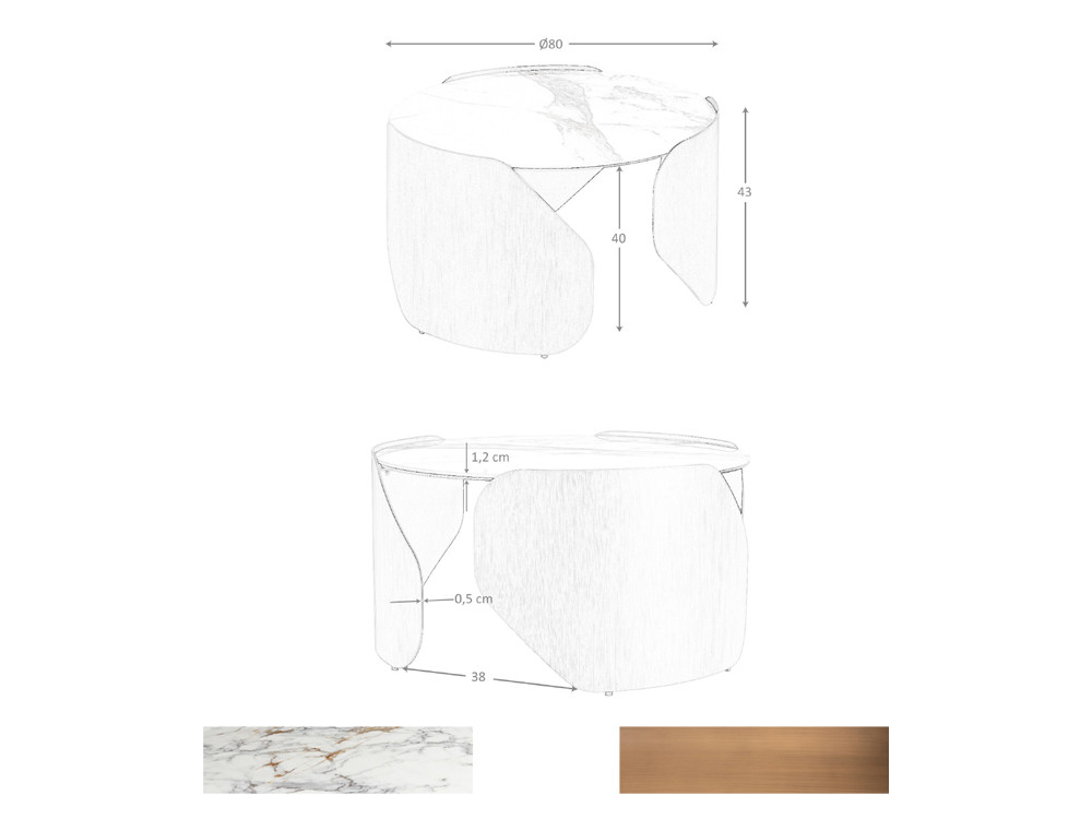 Medidas de la mesa de centro 2162 de Ángel Cerdá