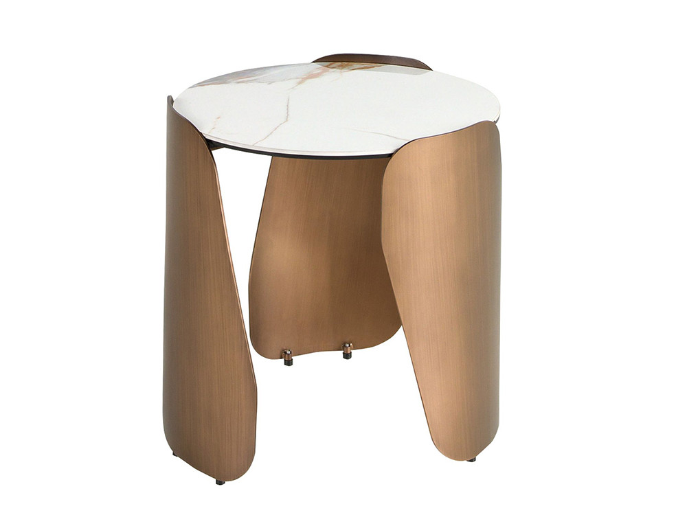 Mesa redonda auxiliar con sobre porcelánico 2163 de Ángel Cerdá