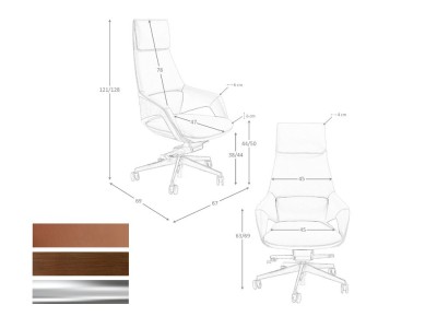 Medidas del sillón de oficina 4209 de Ángel cerdá