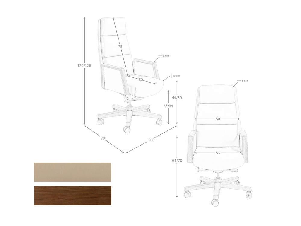 Medidas del sillón de oficina 4213 de Ángel cerdá