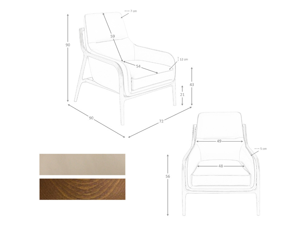 Medidas del sillón 5177 de Ángel cerdá