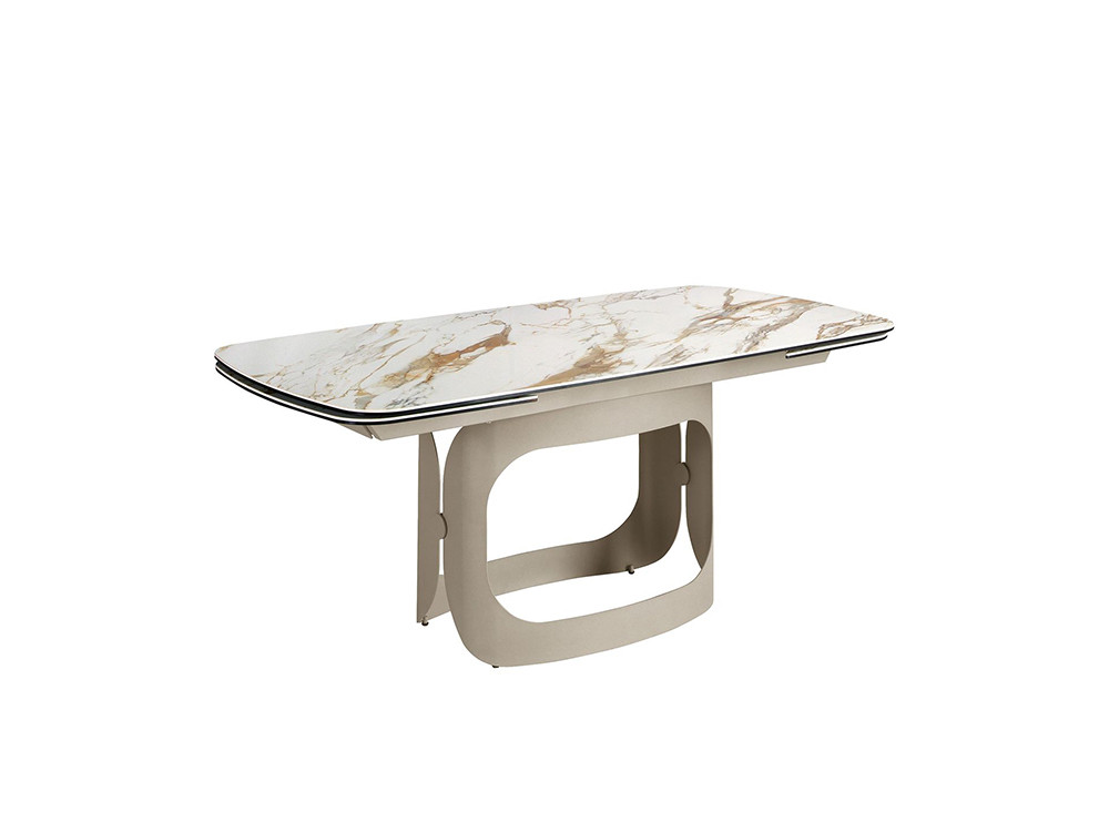 Base escultórica de acero pintado en color arena Mesa 1188 de Ángel Cerdá