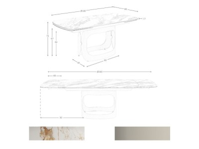 Medidas de la mesa de comedor 1188 de Ángel Cerdá