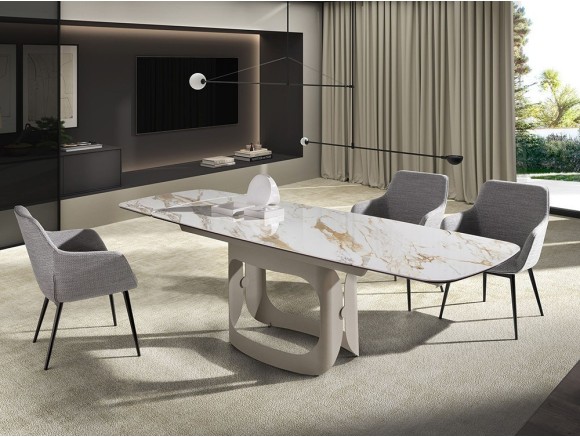 Mesa de comedor extensible con sobre porcelánico 1188 de Ángel Cerdá