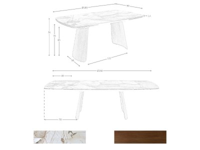 Medidas de la mesa de comedor 1186 de Ángel Cerdá