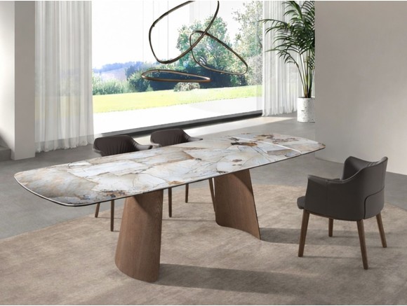 Mesa de comedor extensible con sobre porcelánico 1186 de Ángel Cerdá