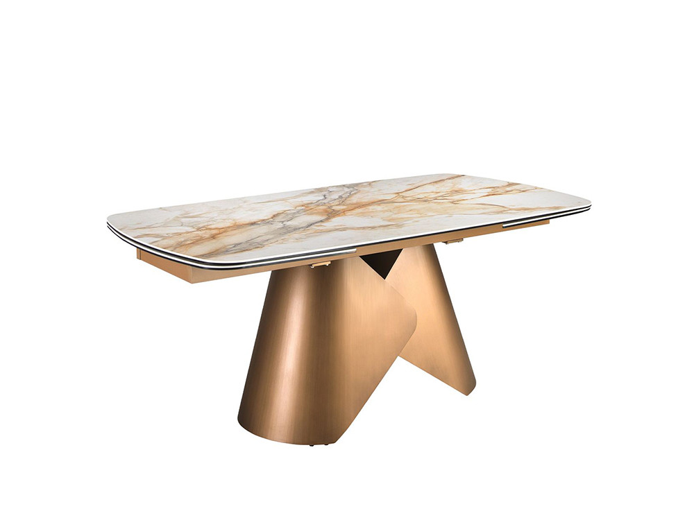 Base escultórica de acero color bronce Mesa 1176 de Ángel Cerdá