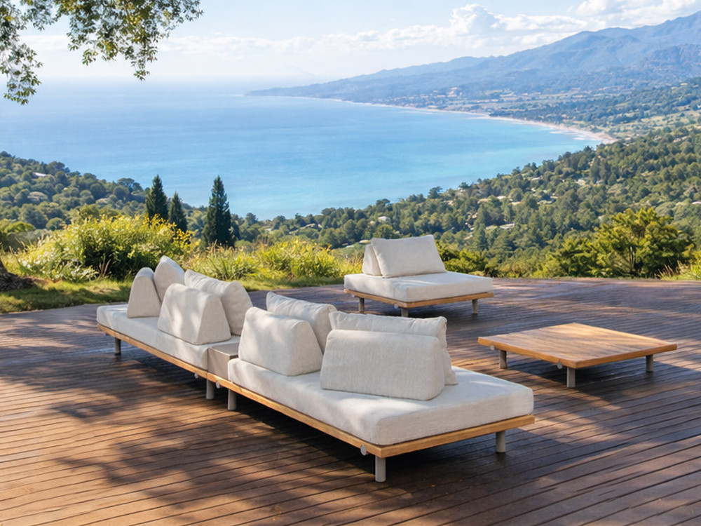 Compuesto por sofá en esquina y mesa de centro Sicilia de Majestic Garden