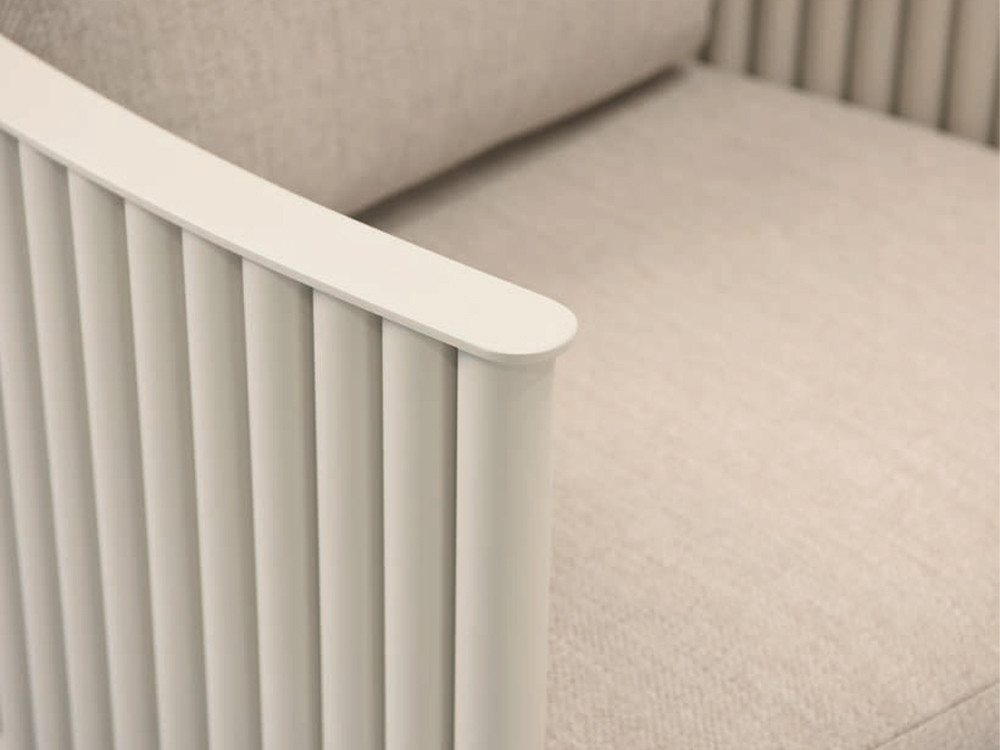 Detalle del tapizado y la estructura de aluminio del set Mónaco de Majestic Garden