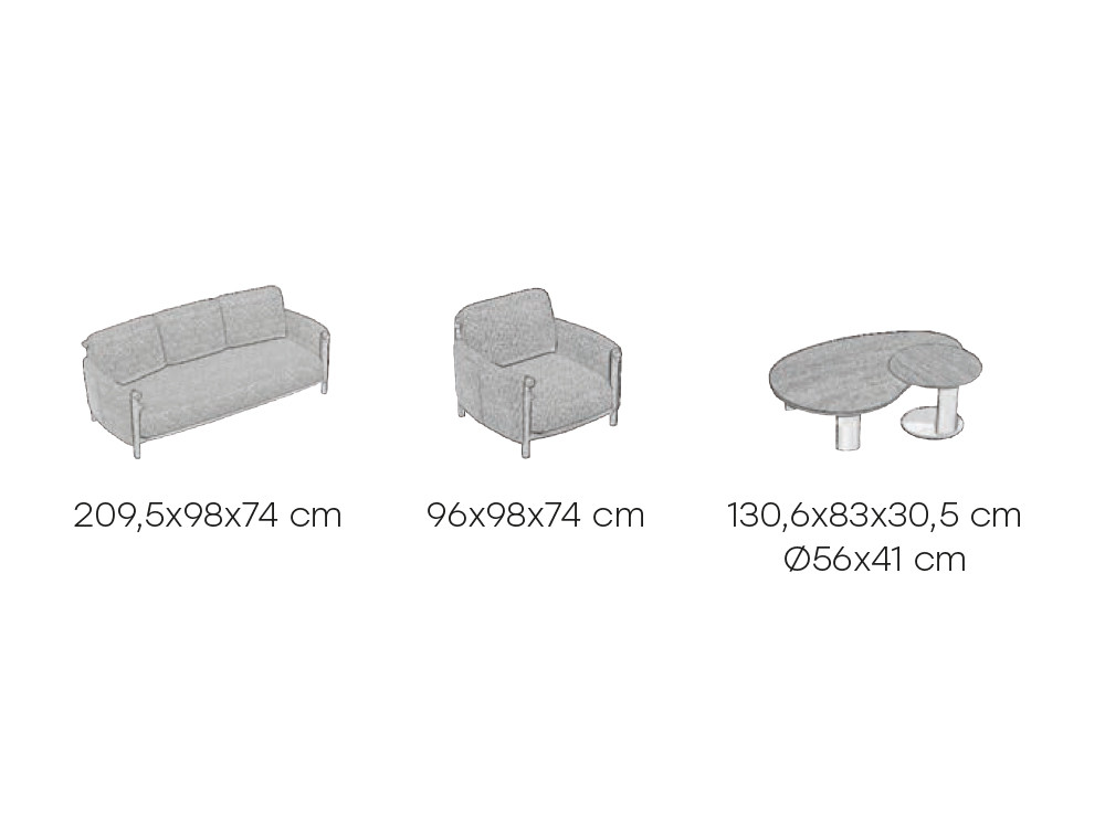 Medidas del conjunto de exterior Tandil de Majestic Garden