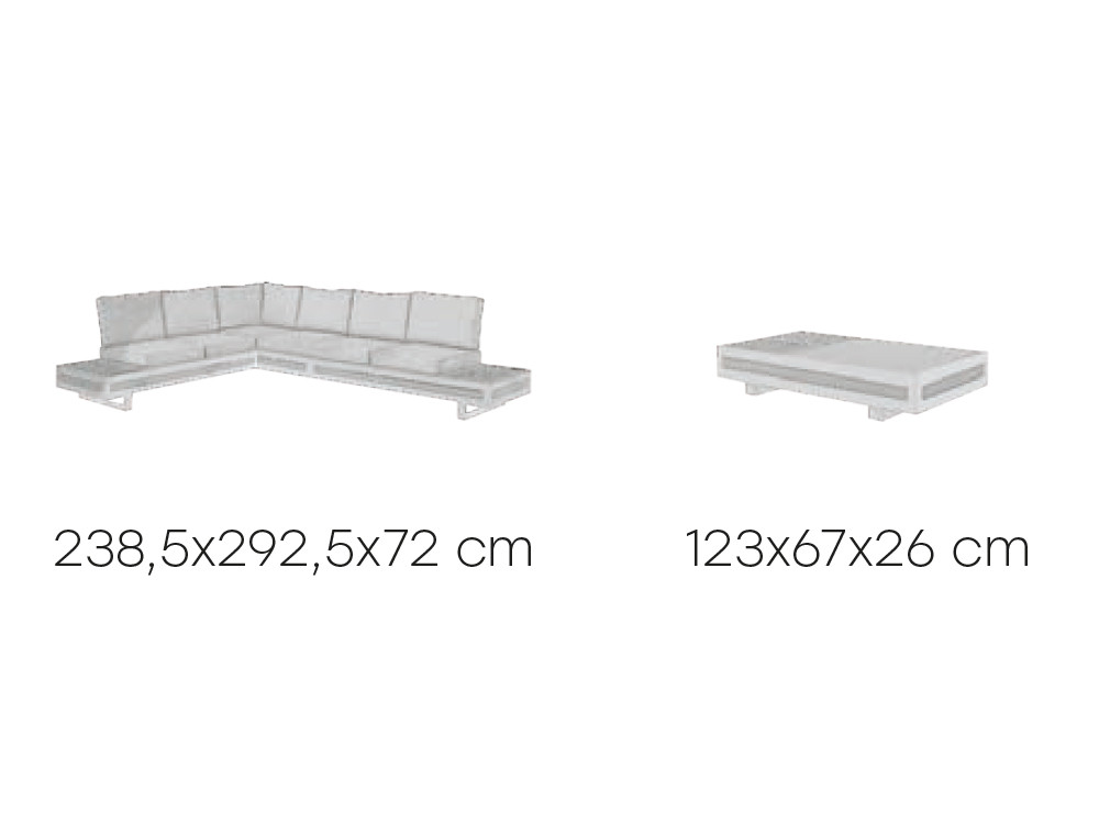 Medidas del conjunto de exterior Bogotá de Majestic Garden