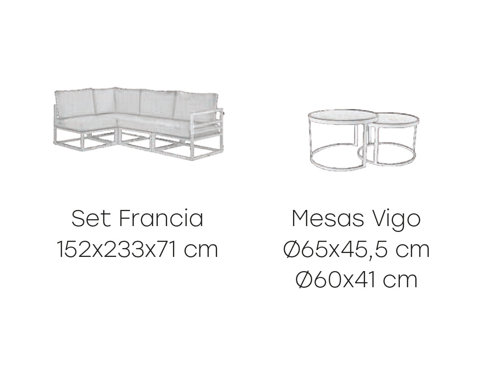 Medidas del conjunto de exterior Francia de Majestic Garden