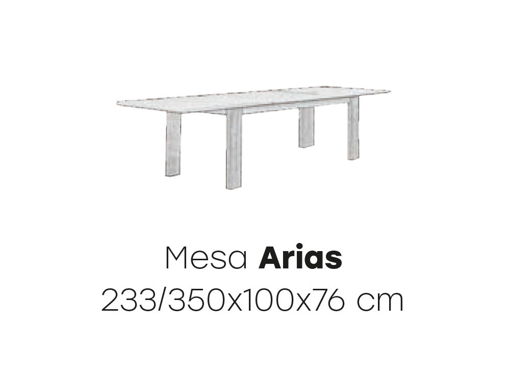 Medidas de la mesa extensible Arias de Majestic Garden