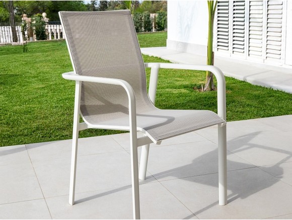 Silla de exterior de aluminio y textilene Arias de Majestic Garden