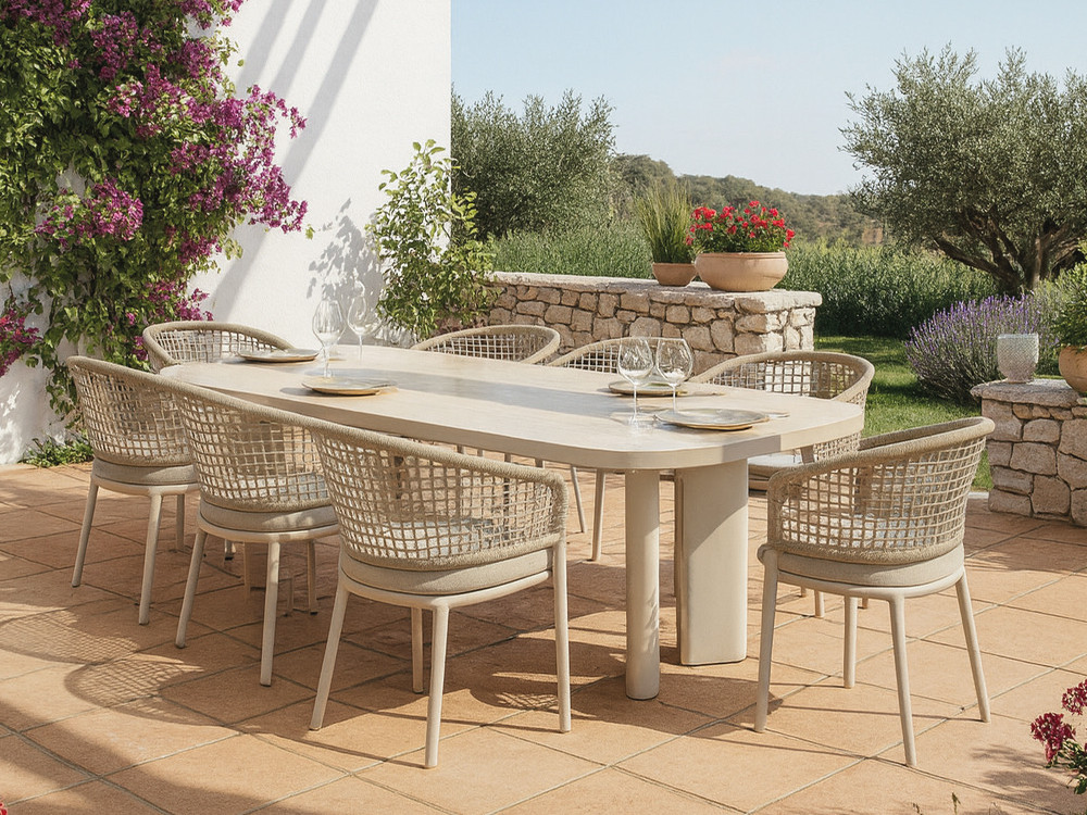 Mesa de aluminio con sobre porcelánico Serena de Majestic Garden