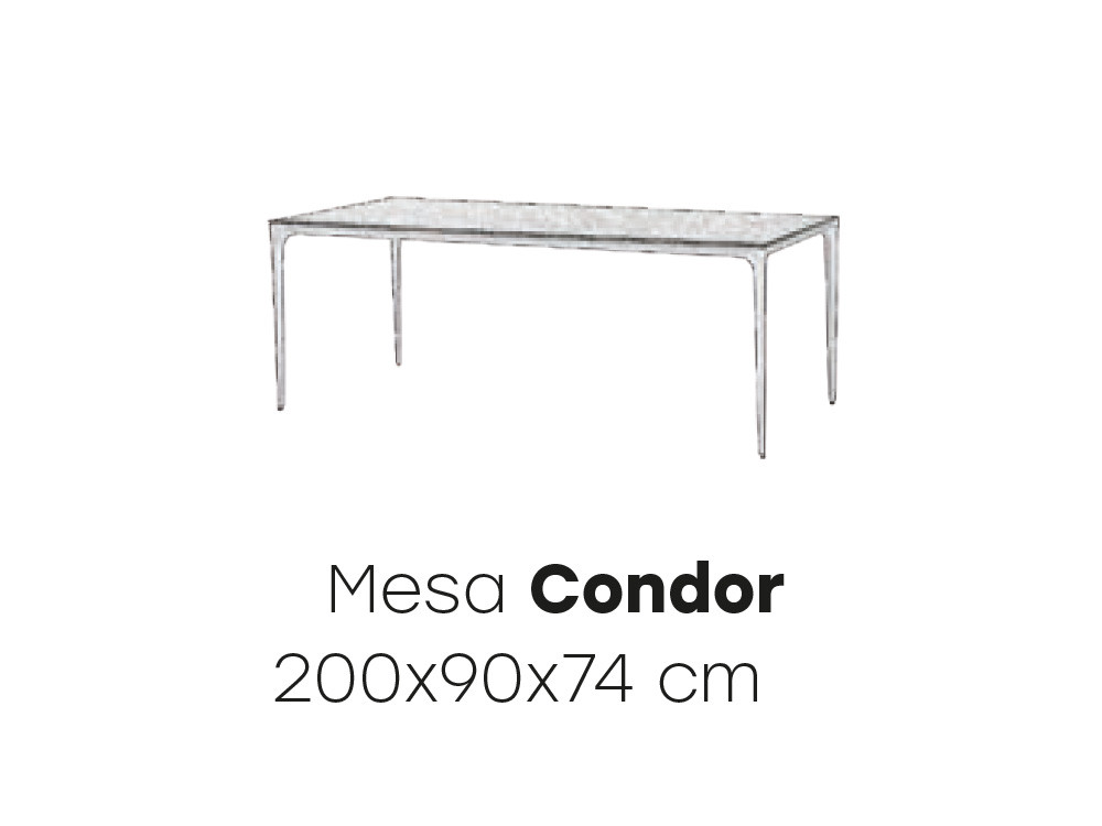 Medidas de la mesa Condor de Majestic Garden